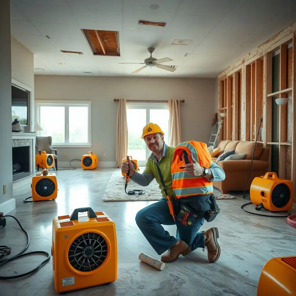 An IICRC-certified technician documenting moisture levels in a Dundee home's plaster walls using a thermal imaging camera.