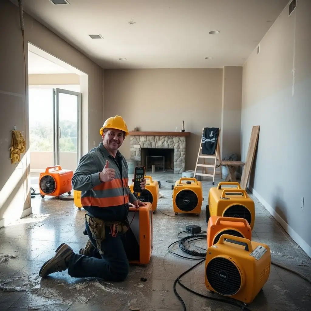 A professional restoration team unloading high-capacity dehumidifiers and air movers at a Council Bluffs job site.
